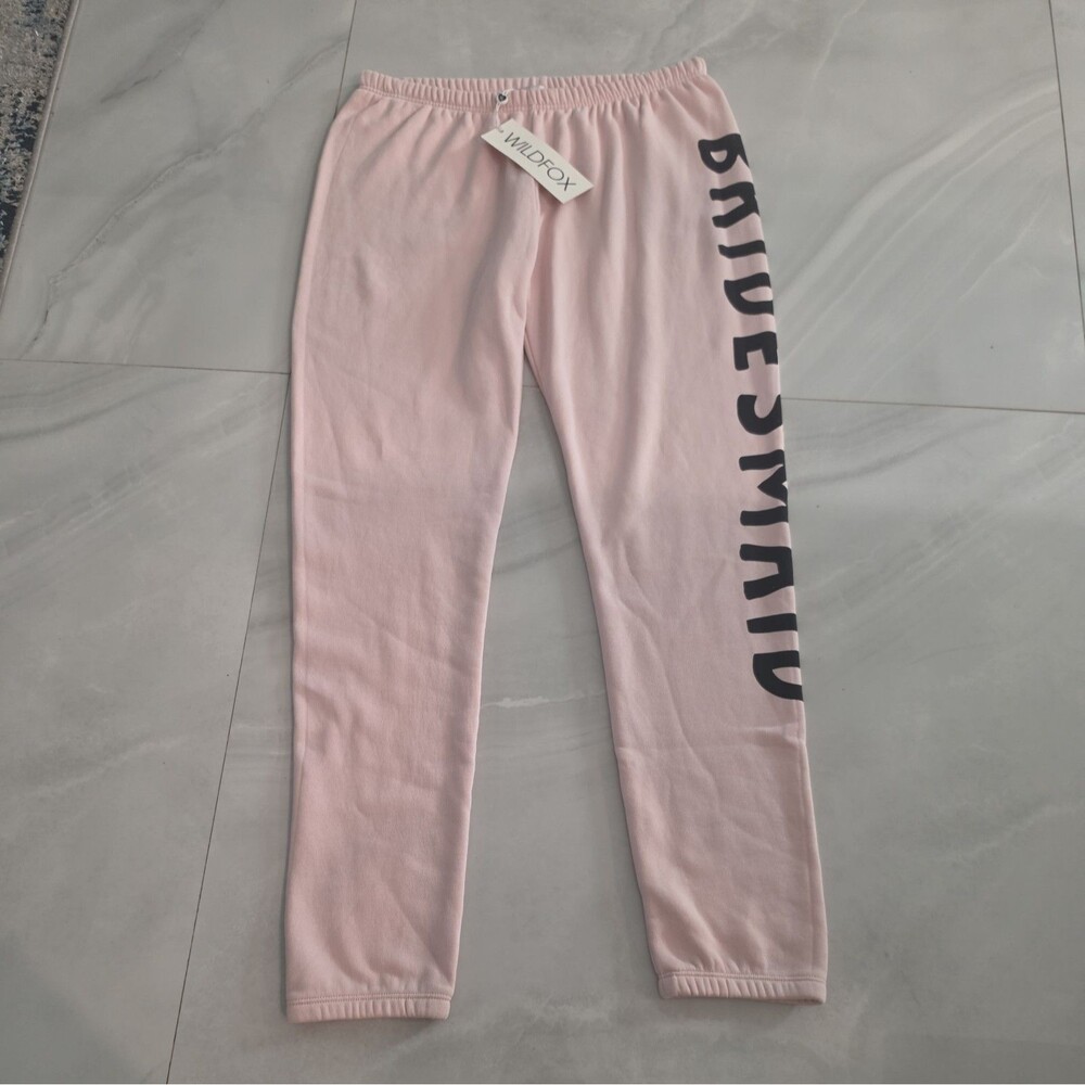 Wildfox bridesmaid pink sweatpants large elastic fleece